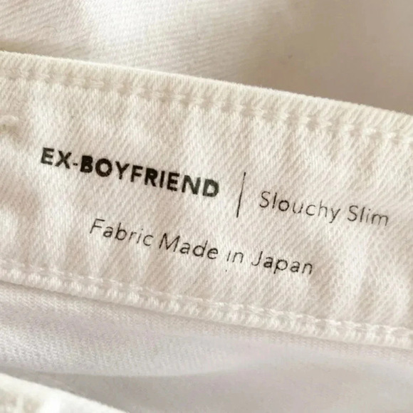 NEW AG ExBoyfriend Slouchy Slim High Rise Distressed White Denim Jeans Size 24 - Picture 14 of 16